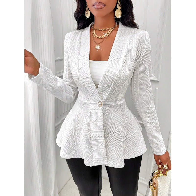 Women Knit Peplum Blazer Lune London