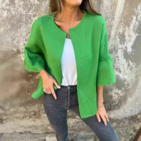 Fashionable women's jacket with wide sleeves and slightly textured fabric Lune London