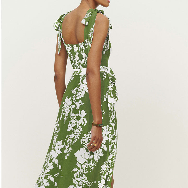 Robe maxi femme à motif floral et détails volants débardeur Chic & Stil