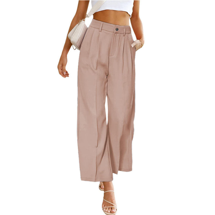 High-waisted wide leg trousers for women with pleats Lune London