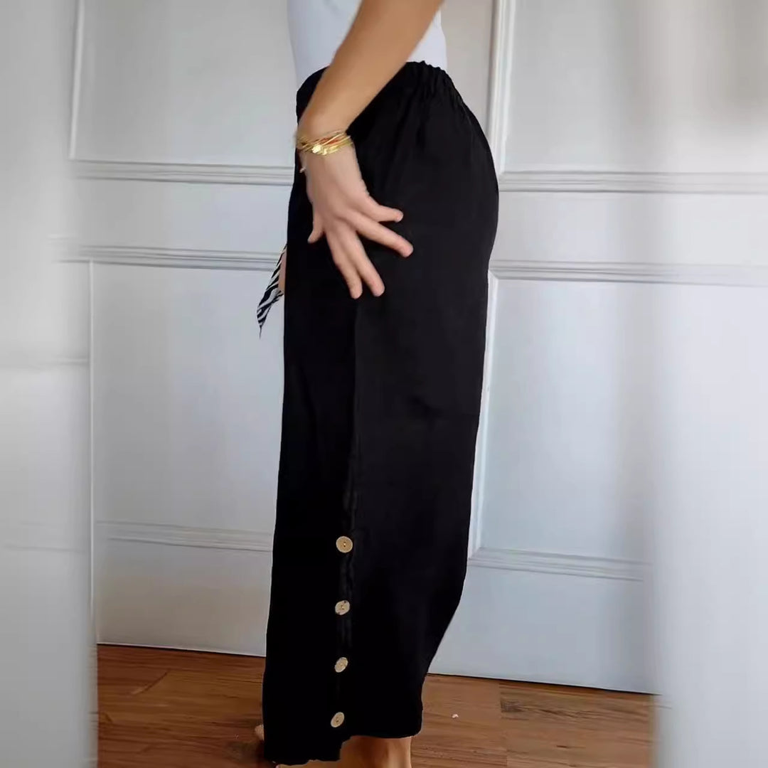Lune London breathable wide linen pants for ladies