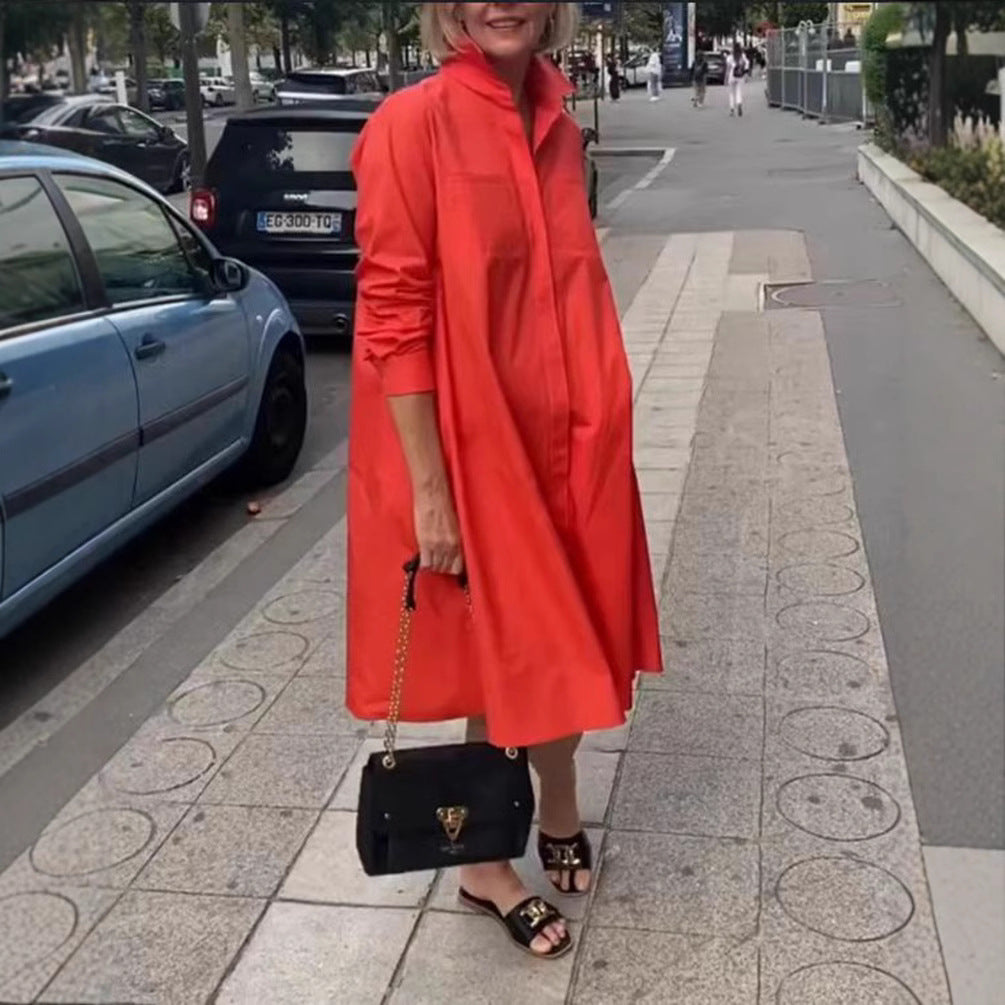 Robe chemise pour femmes dans une coupe A-line décontractée avec des poches pratiques Chic & Stil