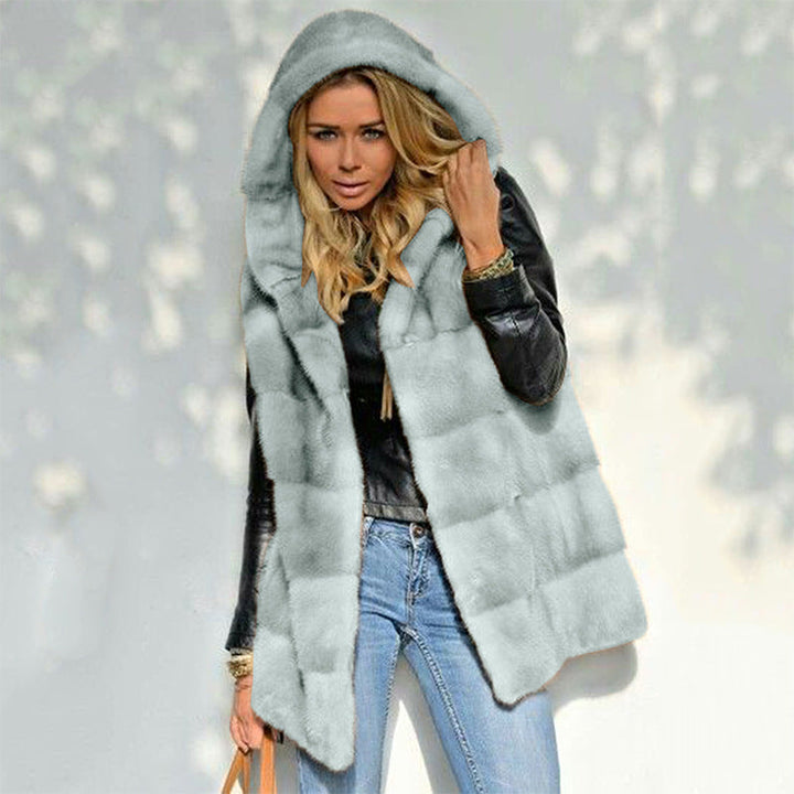 Women's Fleece Vest with Hood Lune London