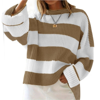 Casual sweater for women with striking striped pattern Lune London
