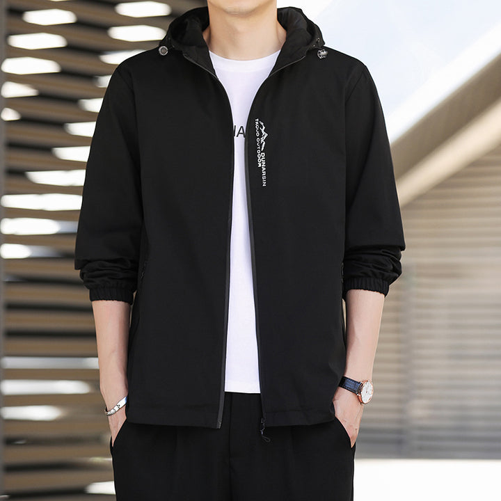 Waterproof sports jacket for men with adjustable hood Lune London