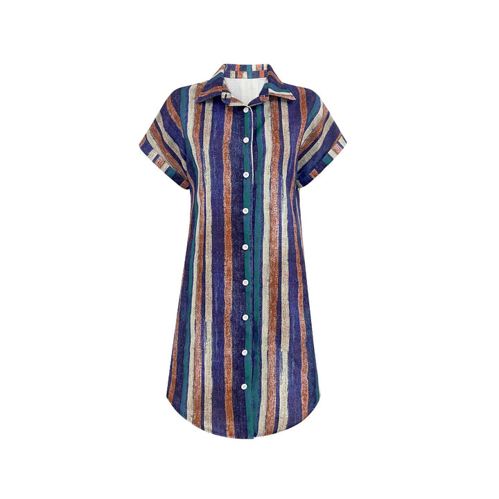 Shirt dress for women with straight cut and modern stripes Lune London