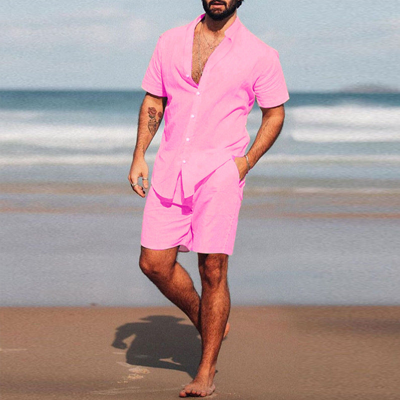 Men's casual short sleeve shirt and shorts set Lune London