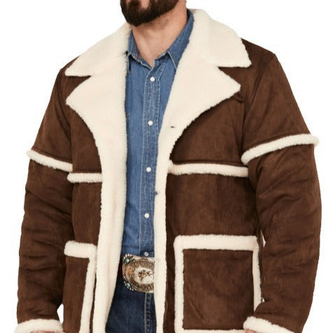 Men's sheepskin coat, cozy, with large pockets and an elegant collar Lune London
