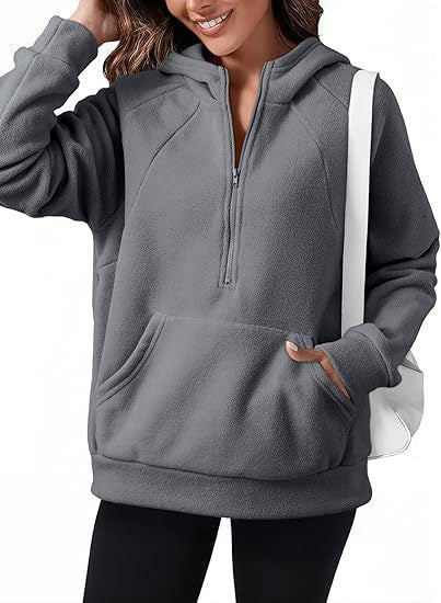 Fleece hooded sweatshirt for women with practical kangaroo pocket Lune London