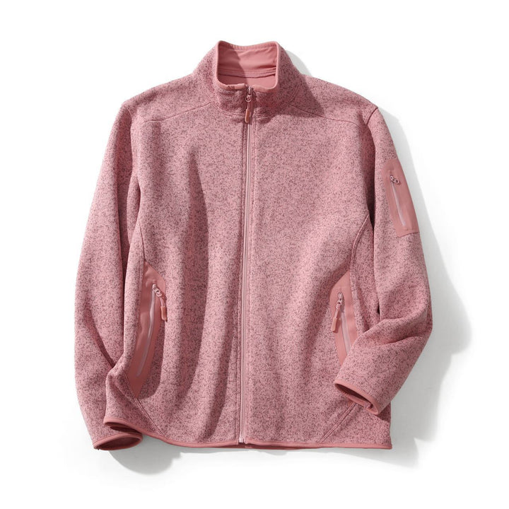 Veste en polaire pour femmes avec poches latérales zippées et col haut Chic & Stil