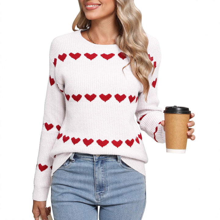 Pull en tricot pour femmes avec motif cœur Chic & Stil