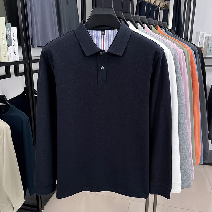 Men's Long Sleeve Polo with Structured Design and Breathable Properties Lune London