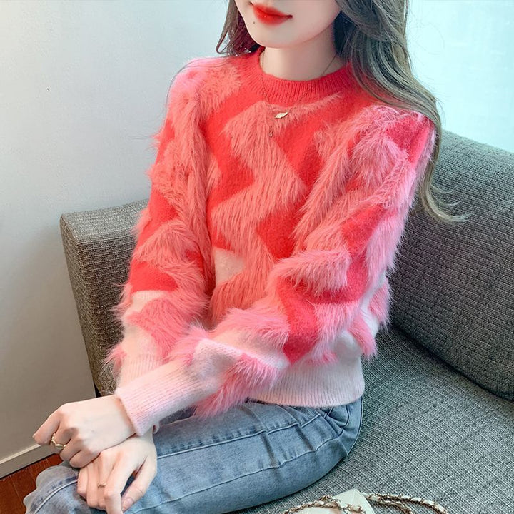 Pull confortable élégant pour femmes avec motif géométrique Chic & Stil