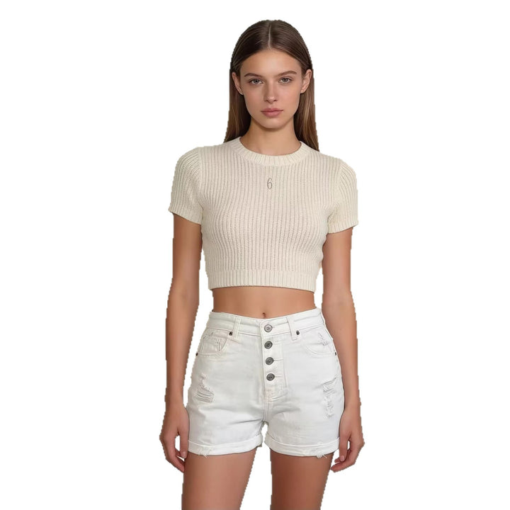 Women cropped denim jacket with two pockets Lune London