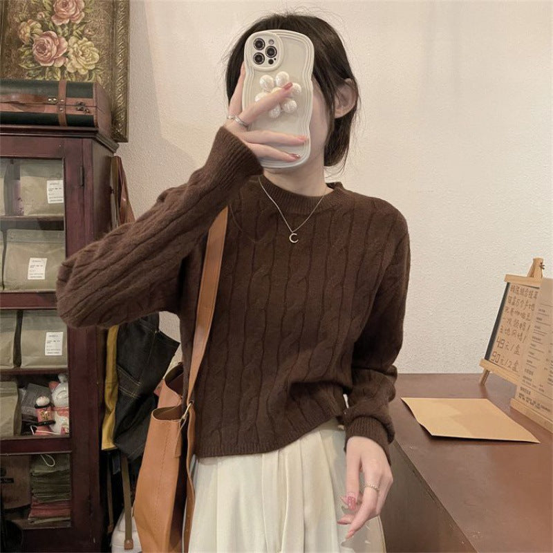 Pull en tricot épais pour femme avec motif en câble texturé et coupe décontractée Chic & Stil