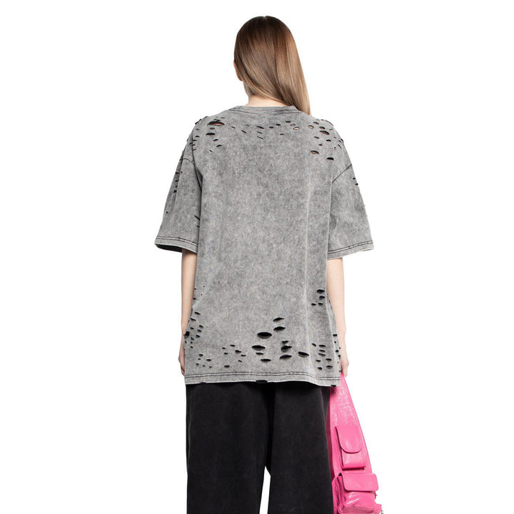 Oversized t-shirt for women with trendy destroyed elements Lune London