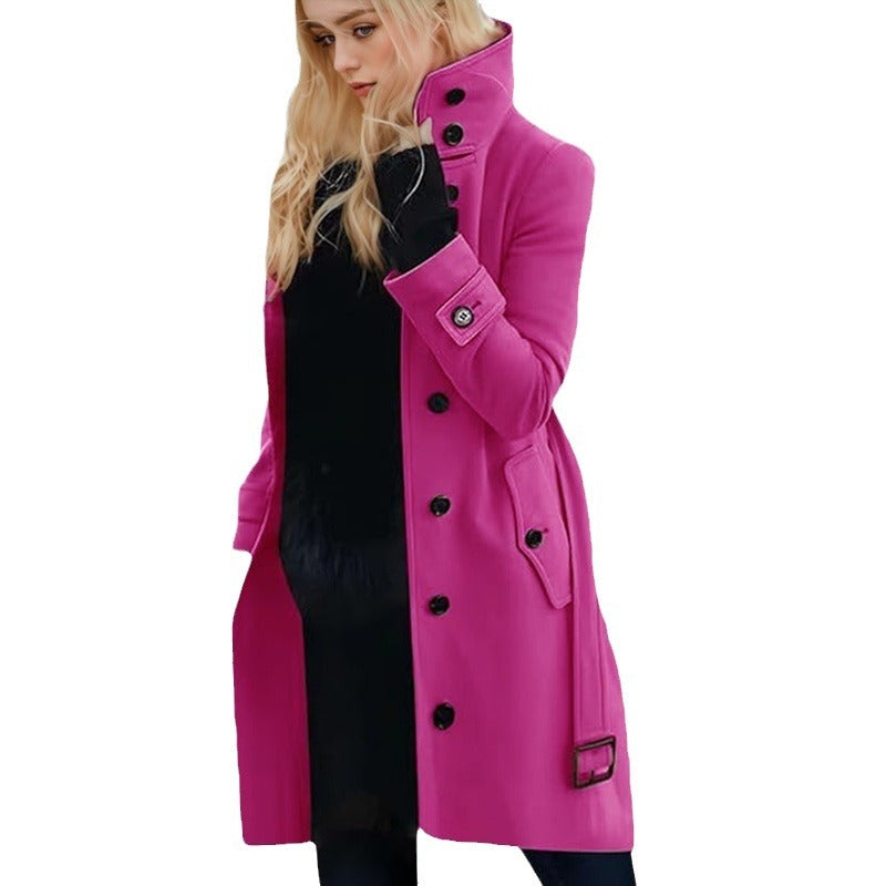 Elegant trench coat for women with high collar Lune London