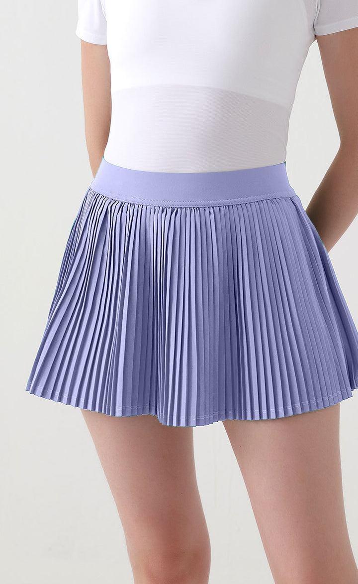 Pleated mini skirt for women with elastic waist and lightweight fabric Lune London