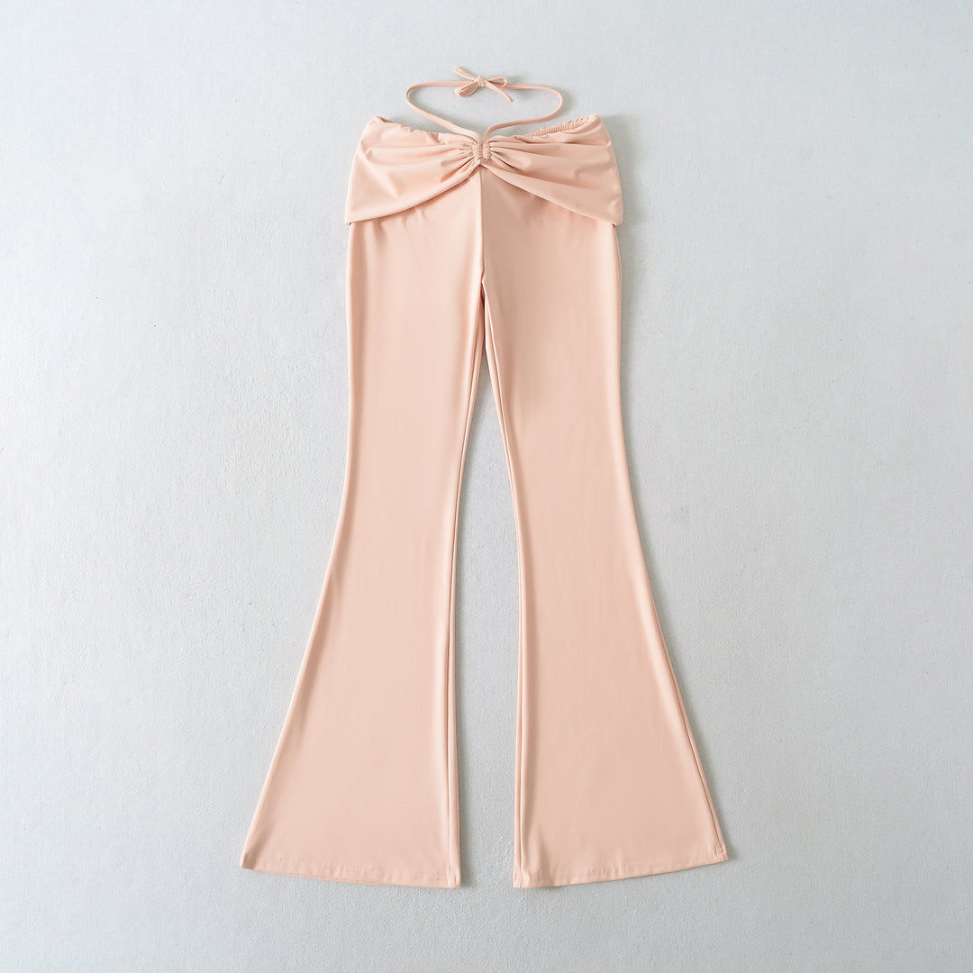 High-quality bootcut leggings for women with an elegant bow detail Lune London