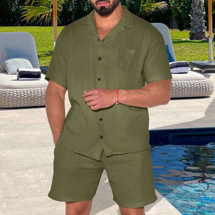 Men's short sleeve shirt and shorts set Lune London