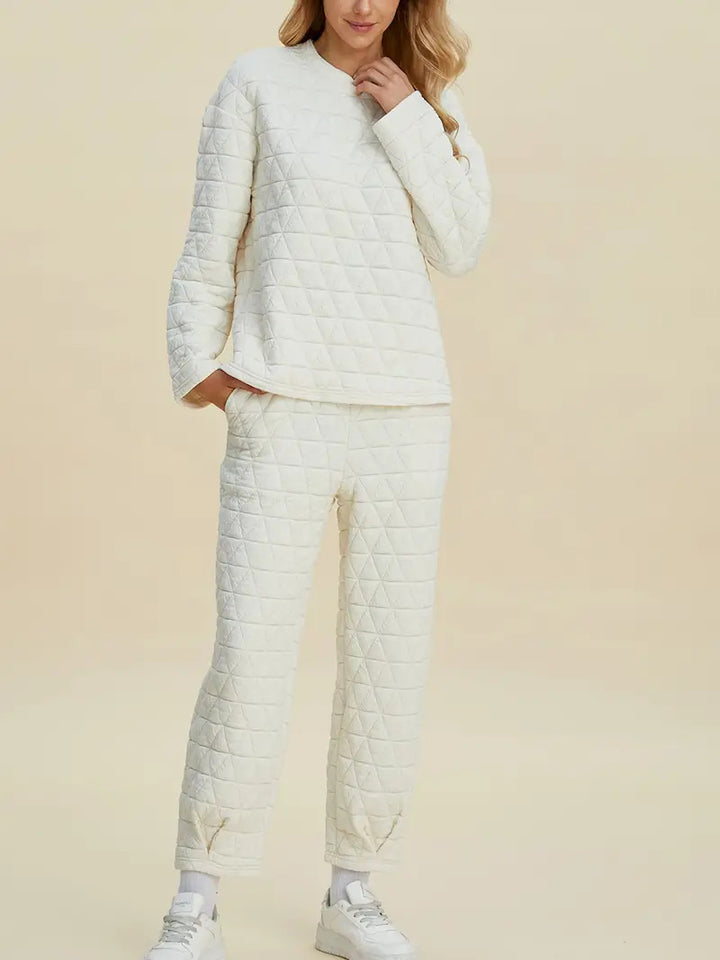 Ladies Chic and Stylish Quilted Loungewear Set