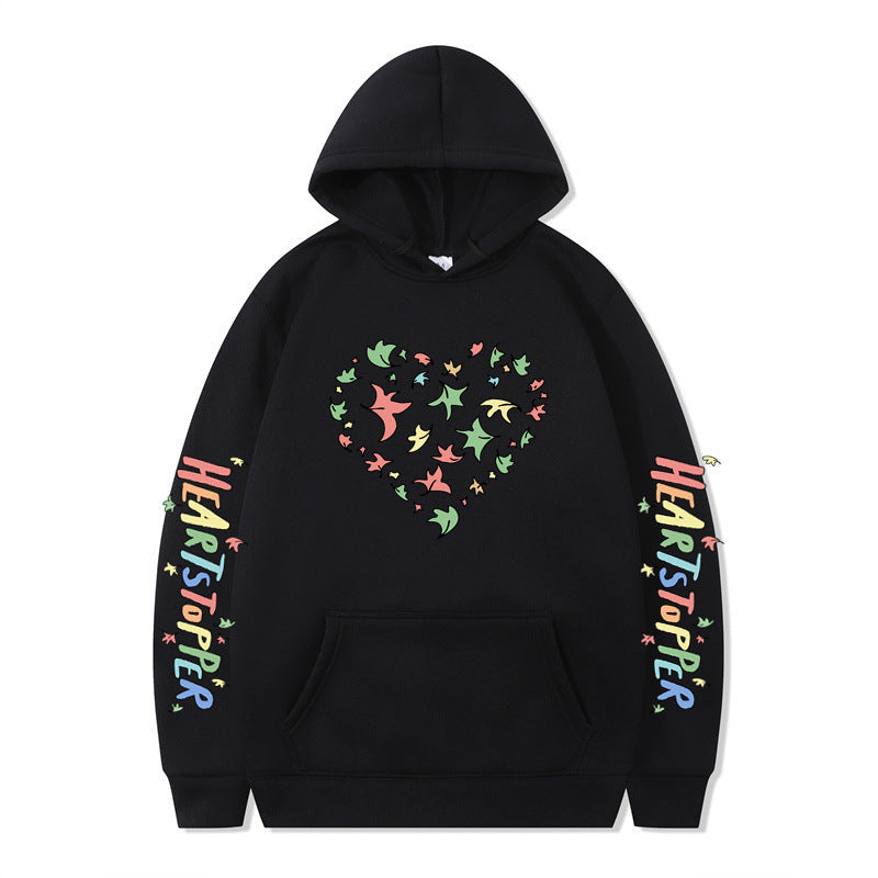 Women's hoodie with creative heart and leaf design Lune London