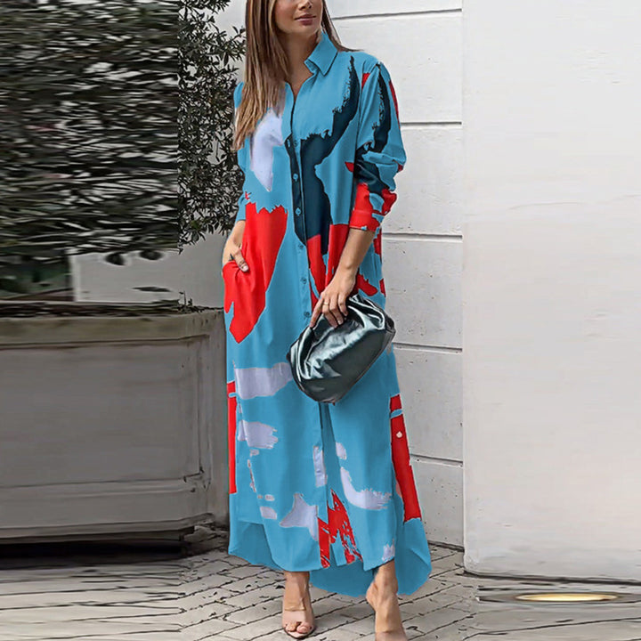 Lune London Women's Long Dress with Artistic Print
