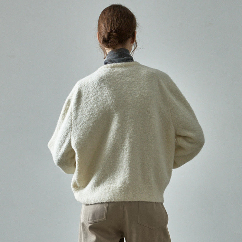 Ladies cozy knit cardigan with button closure and oversized fit Lune London