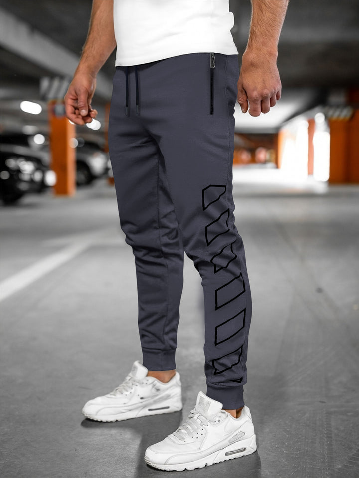 Slim fit sporty jogger pants for men with side zipper Lune London