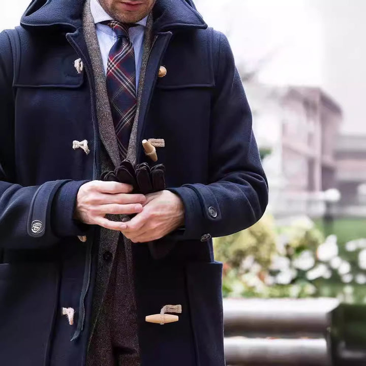Men’s Wool Duffle Coat mit Classic Cut & Wooden Buttons | Lune London