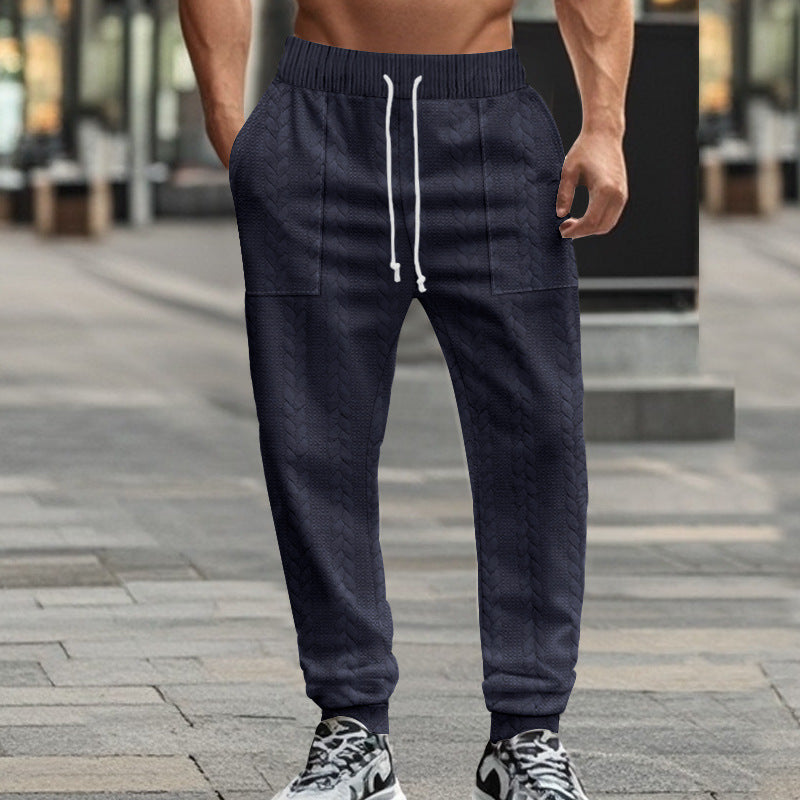 Trendy leisure pants for men with innovative texture and elastic waistband Lune London