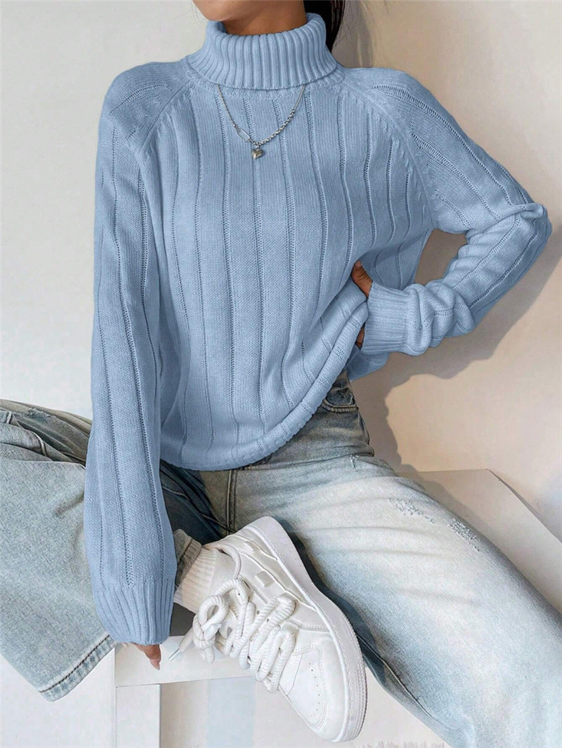 Lune London Women's Knit Sweater with High Collar