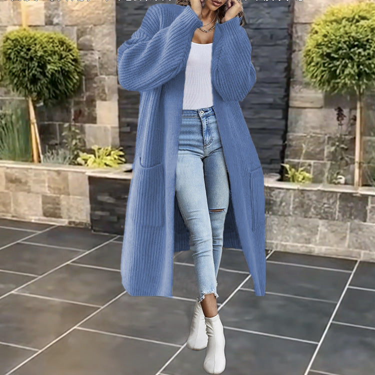 Cardigan femme en tricot épais avec poches et design à ouverture frontale Chic & Stil
