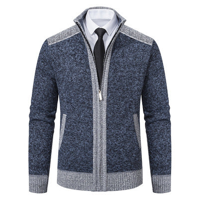 Elegant knitted jacket for men with high collar and zipper Lune London