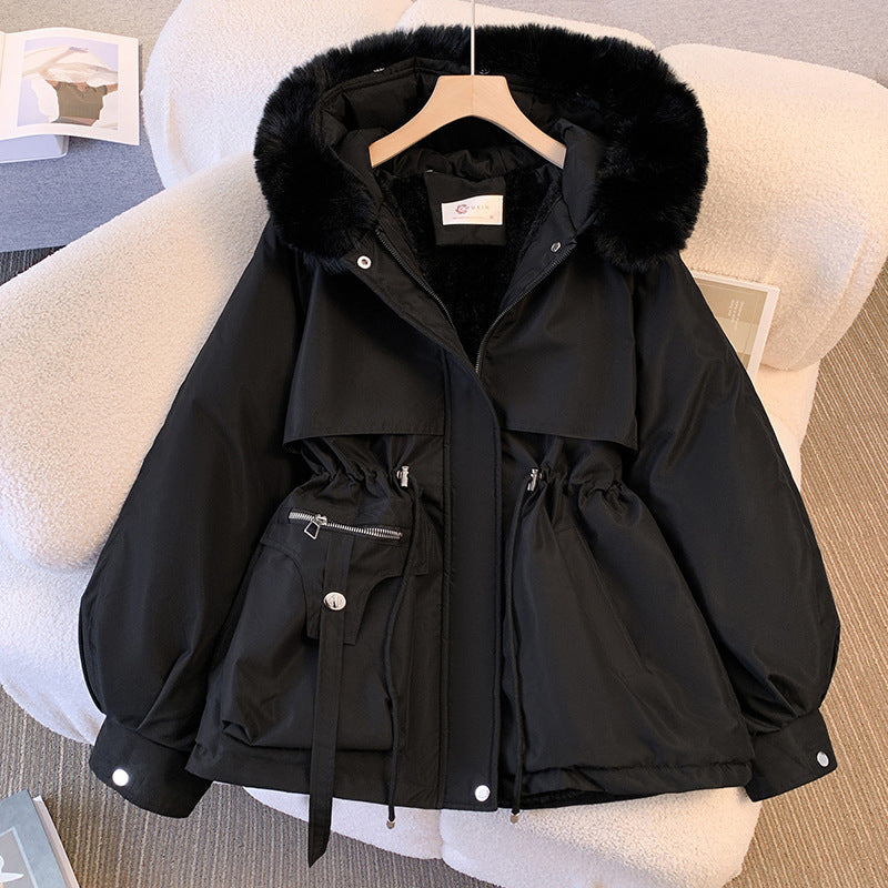 Elegant women's winter coat with removable faux fur collar Lune London