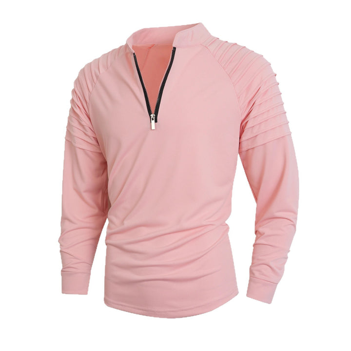 Modern men's long sleeve sport shirt with zipper closure and structured design Lune London