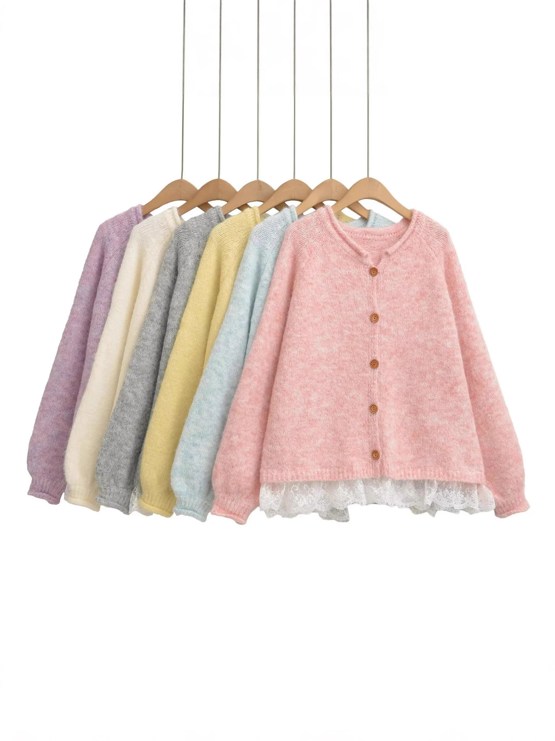 Ladies Elegant Knitted Vest with Lace and Chic Button Detail and Style