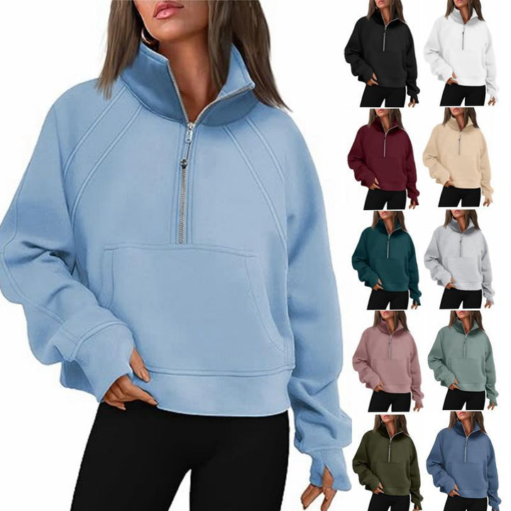 Ladies stylish half-zip sweatshirt Chic und Stil