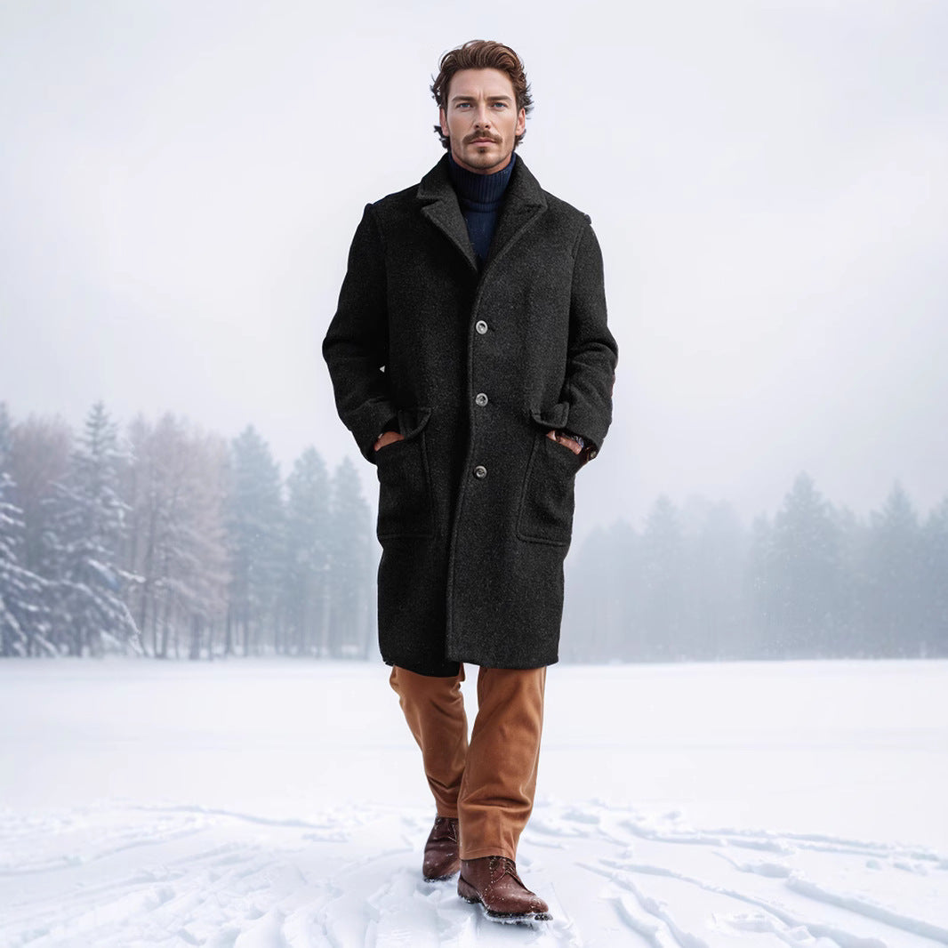 Classic Fit Wool Coat for Men Lune London