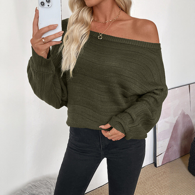 Casual pullover for women with an off-shoulder design and voluminous sleeves Lune London