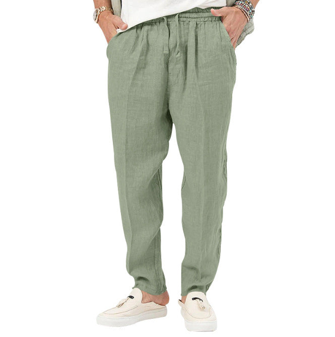 Light linen pants for men with elastic waist and practical pockets Lune London