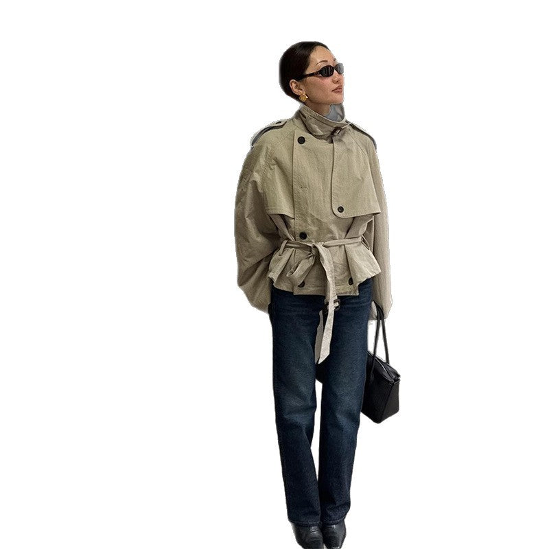Fashion oversized trench coat for women with a narrow belt Lune London