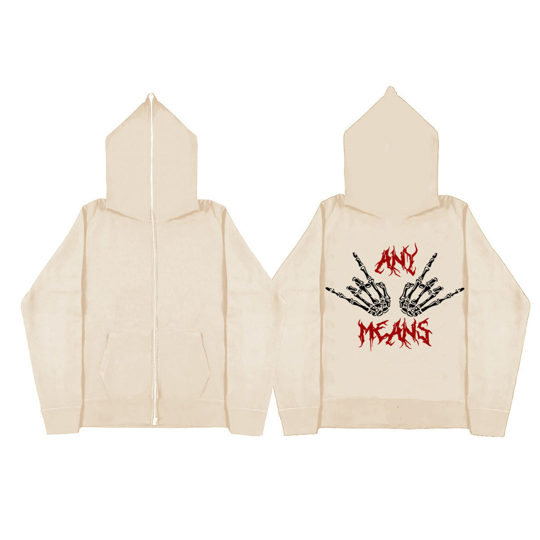 Ladies Zip-Hoodie with unique skeleton pattern and comfortable fit Lune London