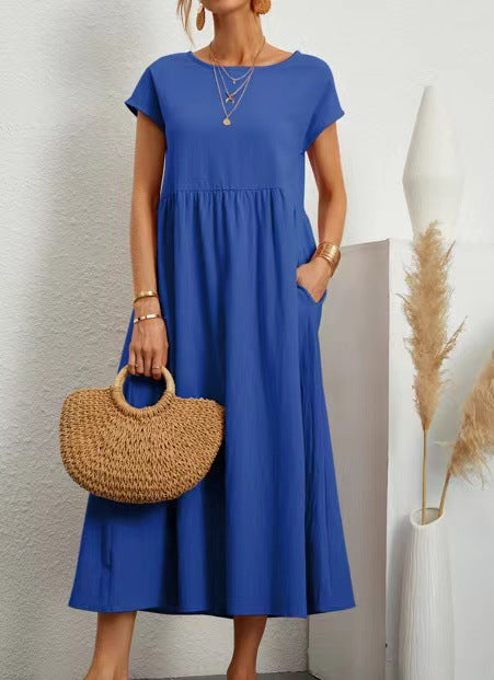 Women’s Midi Dress with Casual Cut and Side Pockets Lune London