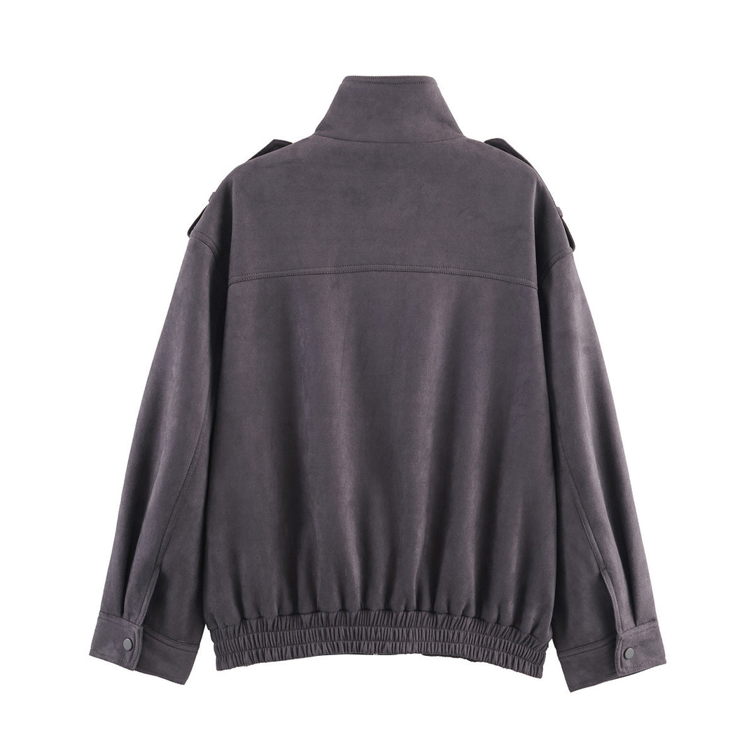 Oversized utility jacket for women with practical pockets and high collar Lune London