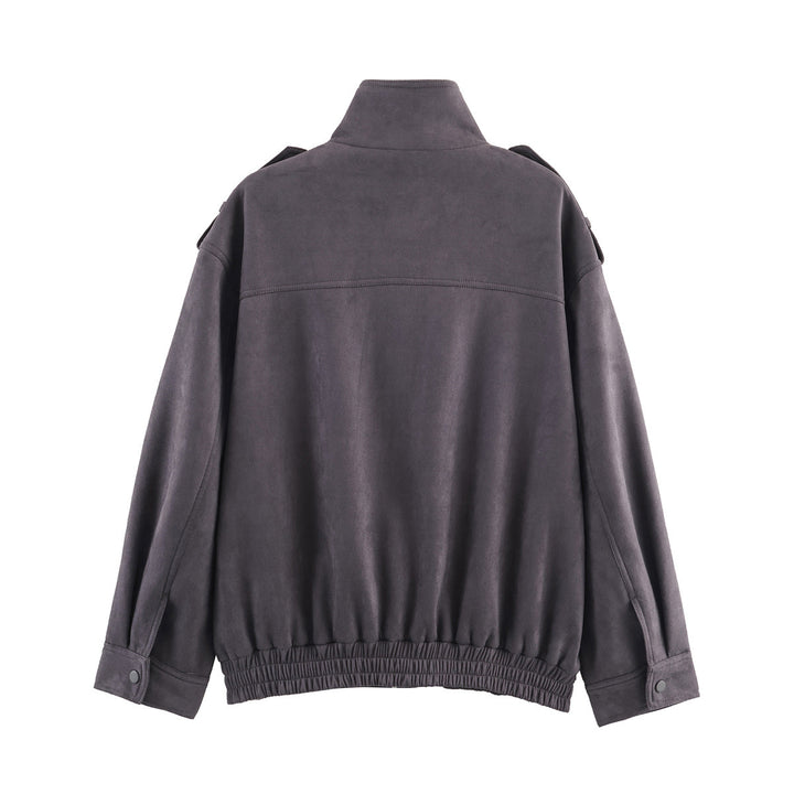 Oversized utility jacket for women with practical pockets and high collar Lune London