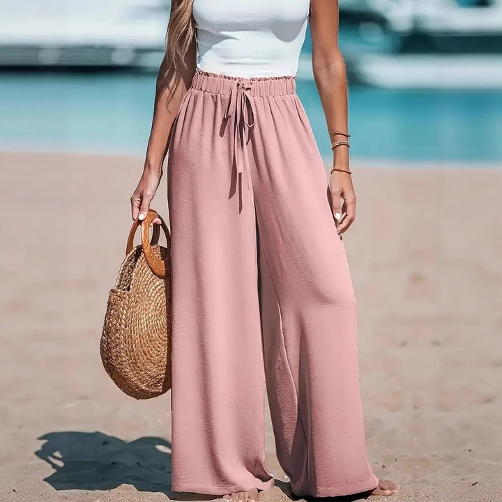 Wide summer pants for women with elastic waist Lune London