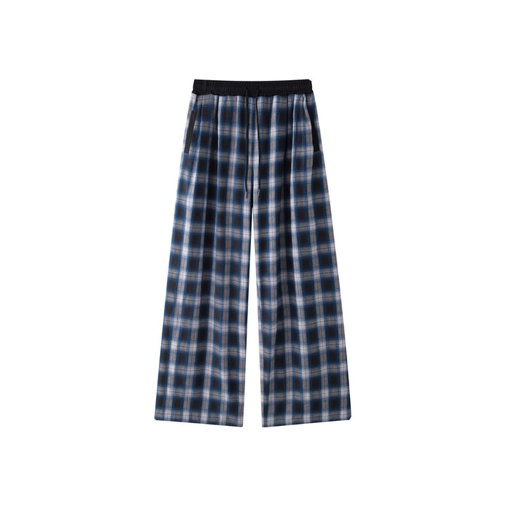 Pantalon à carreaux confortable pour femmes avec taille élastique et poches latérales Chic & Stil