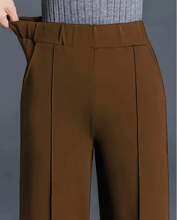 Women's Wide High-Waisted Trousers with Elegant Pleats Lune London
