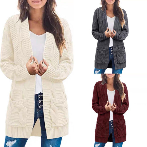 Knit jacket for women with deep pockets and structured design Lune London
